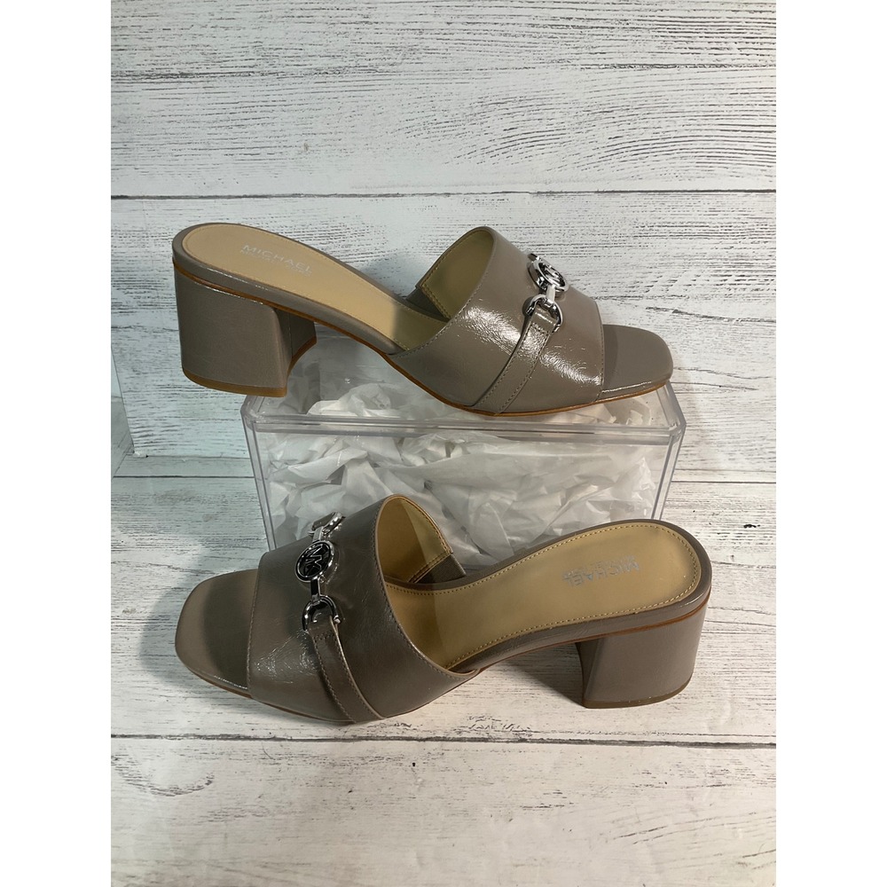 Michael Kors, beige leather‎ mules, 8.5